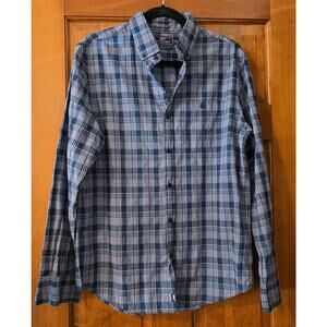Vineyard Vines Whale Blue Men's Long Sleeve Plaid Button Up Preppy Business SZ M